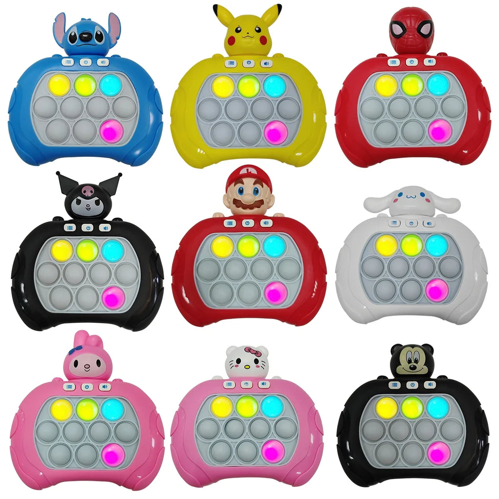 2024 New Quick Push Game Pop Up Fidget Bubble Electronic Pop it Pro Game Light AntiStress Toys For Adult Kids Gift 2024