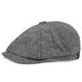 Retro Men’s Newsboy Cap – Classic Herringbone Octagonal Hat, British Style Flat Cap for Autumn & Winter, Vintage Painter Beret