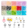 Glass Beads Bracelet Making Kits 28 Colors 8mm Crystal Beads Round Gemstone Stone Beads with Accessories for Jewelry Making DIY