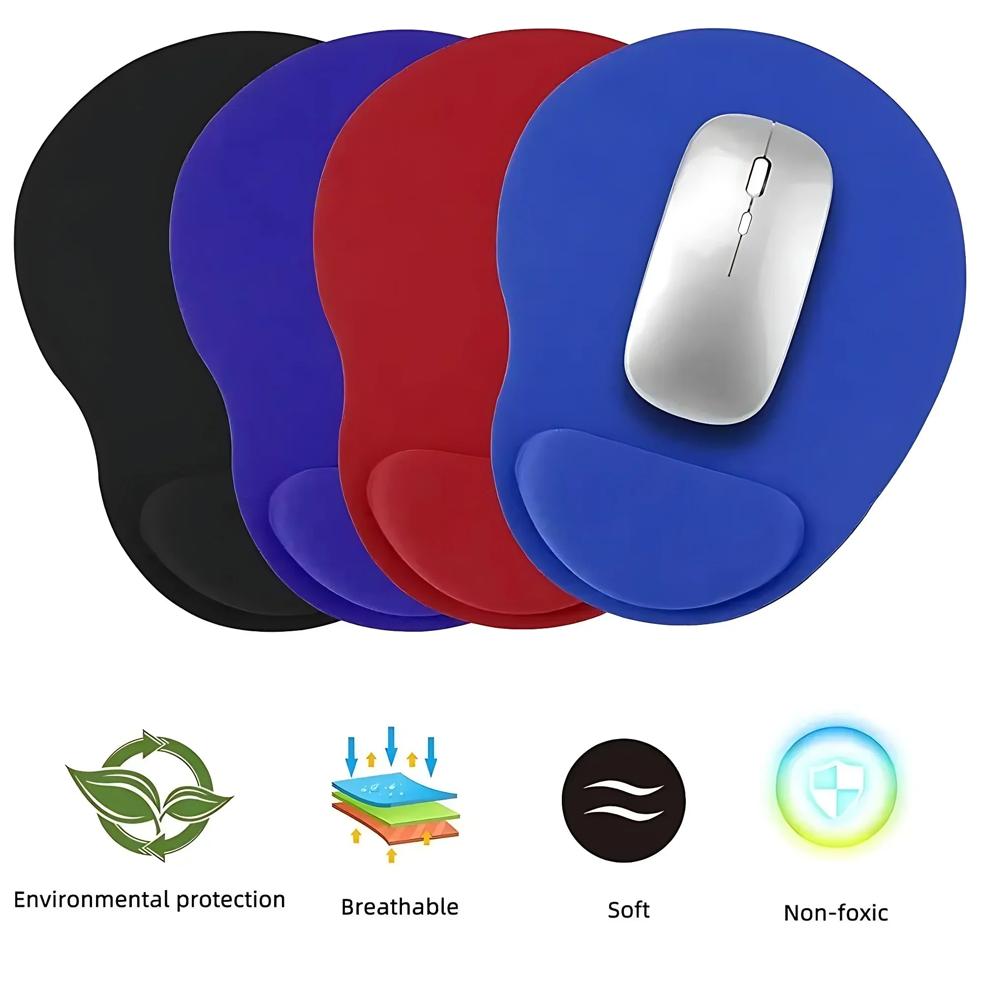 Ergonomic Wrist Rest Mouse Pad – Comfortable Non-Slip Soft Mousepad with Wrist Support for PC & Laptop