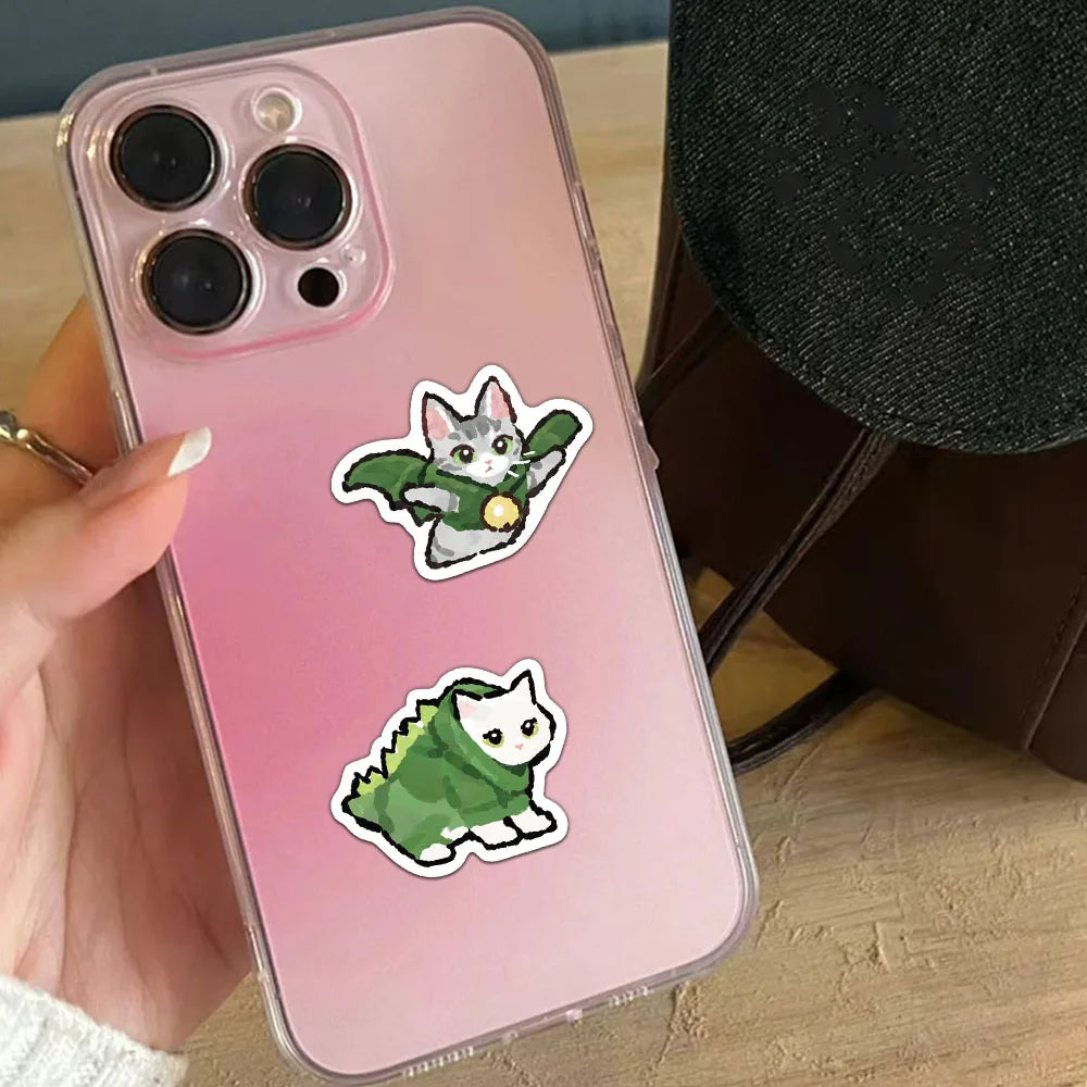 77/154/231 PCS Cartoon Cat Stickers Exquisite Animal Account Materials Phone Cases Laptop Luggage Waterproof Stickers