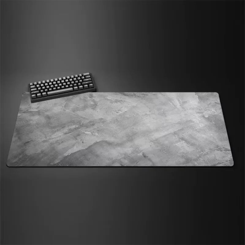 Gray Mouse Pad – Large & Small Overlocked XXL Desktop Keyboard Table Pad, Gaming Desk Mat for PC & Computer Accessories