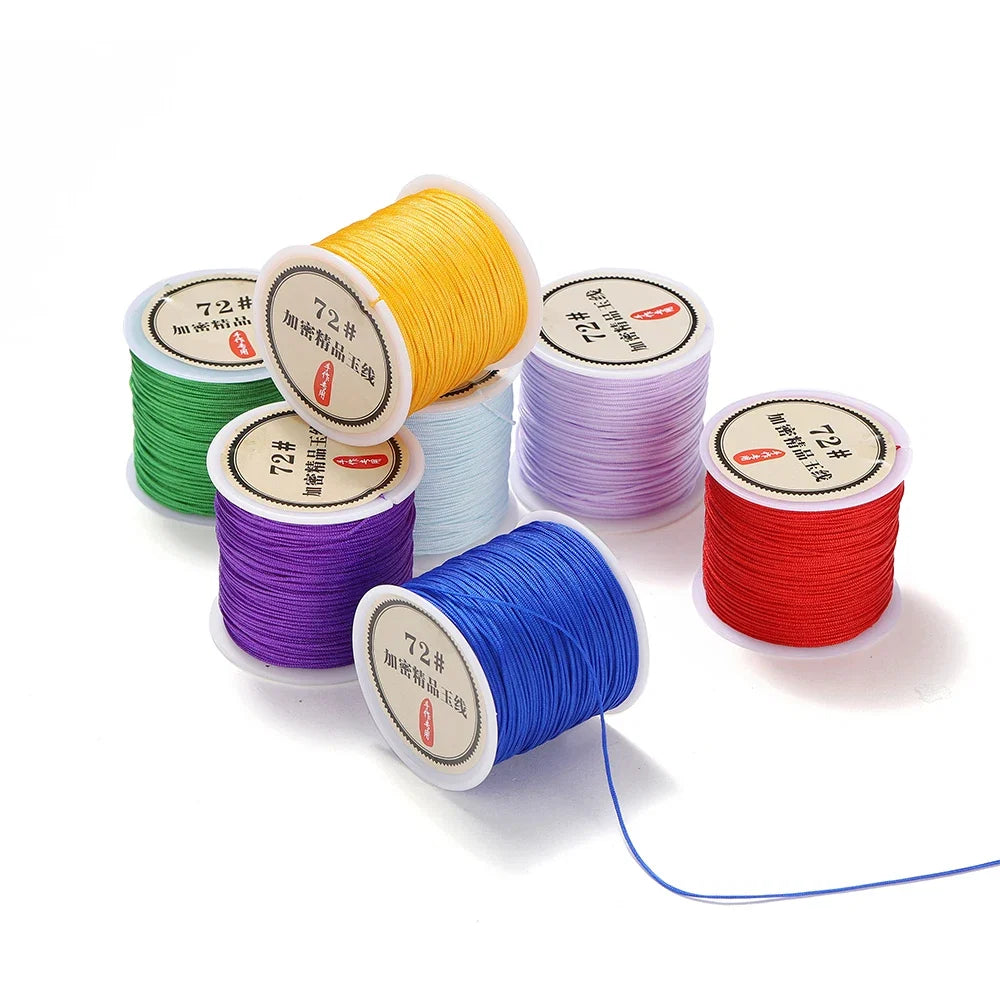 10/50M 0.8mm Nylon Thread Cord – DIY Chinese Knot, Bracelet, Tassel & Shamballa Braided String for Jewelry Making
