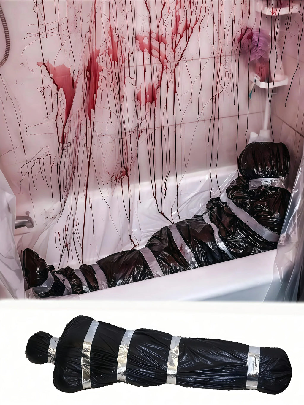 150CM/59INCHES Hanging Corpse Prop Bag, Scary Halloween Decoration, Outdoor Halloween Haunted Decor, Realistic Fake Body