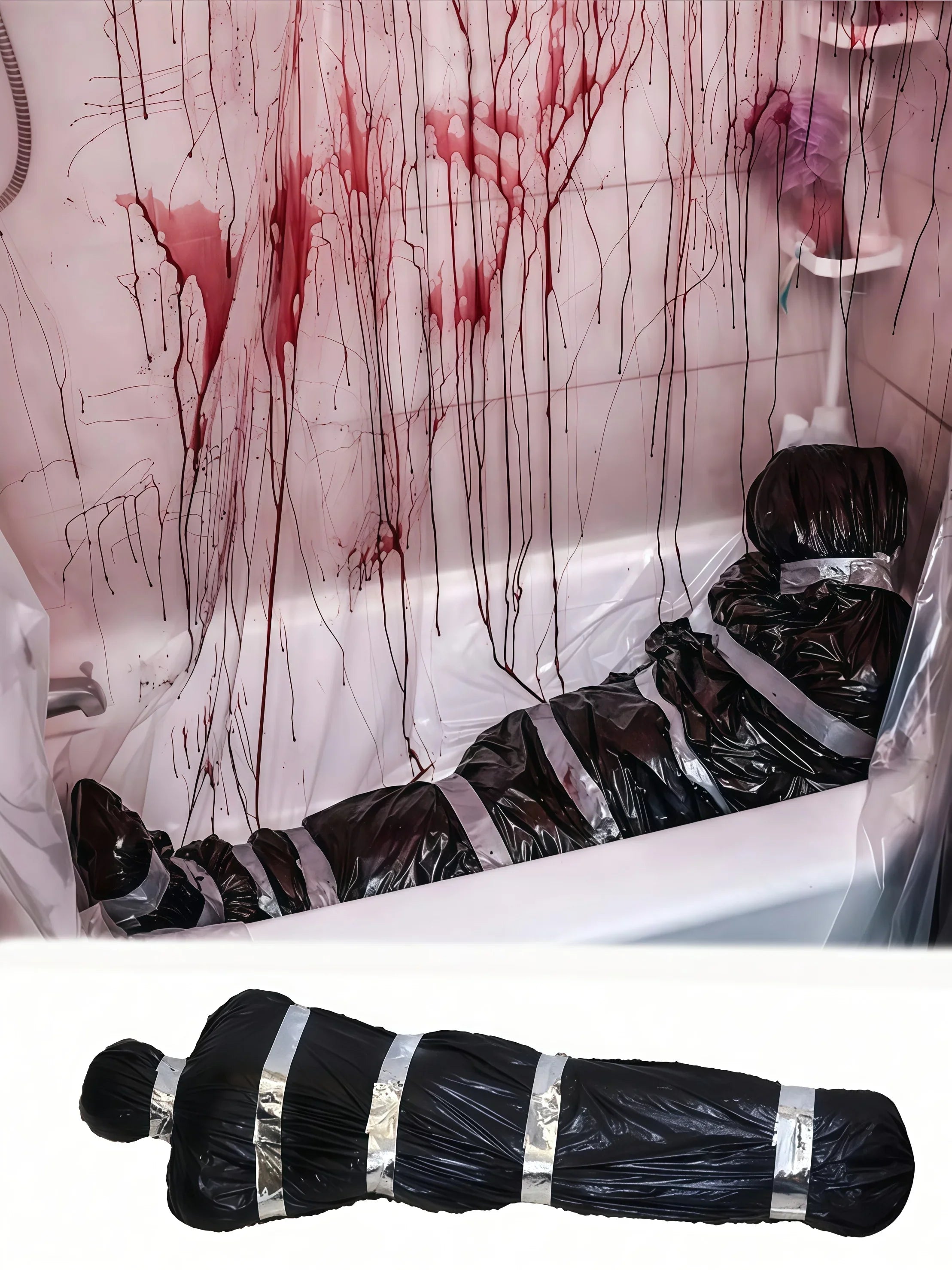 150CM/59INCHES Hanging Corpse Prop Bag, Scary Halloween Decoration, Outdoor Halloween Haunted Decor, Realistic Fake Body