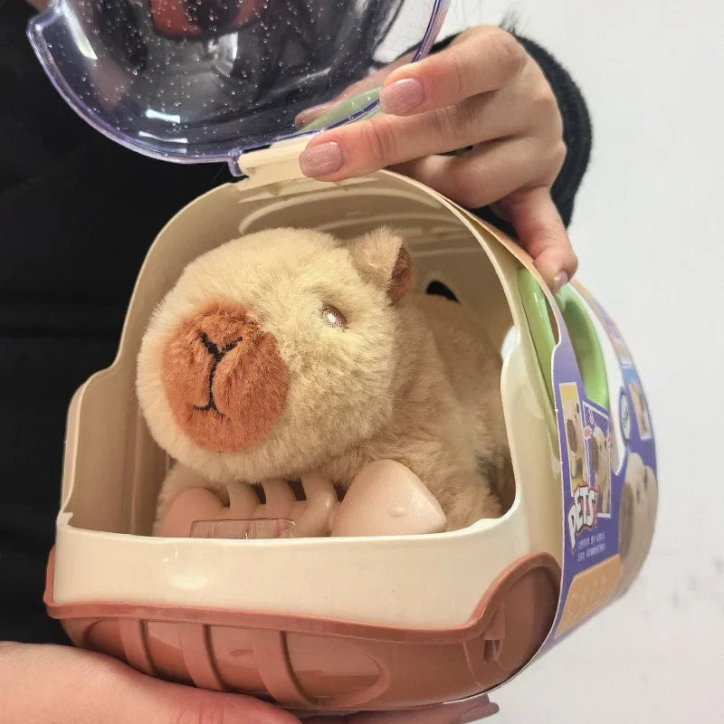 Electric Capybara Walking Doll Toy With Sound Children's Electric Plush Dolls Toy Animal Capybara Plush Figure Set Random Color