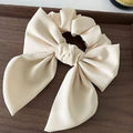 Elegant Satin Bow Hair Tie for Women – Large Ribbon Scrunchie Ponytail Holder, Solid Color Bowknot Elastic Hair Band for Girls