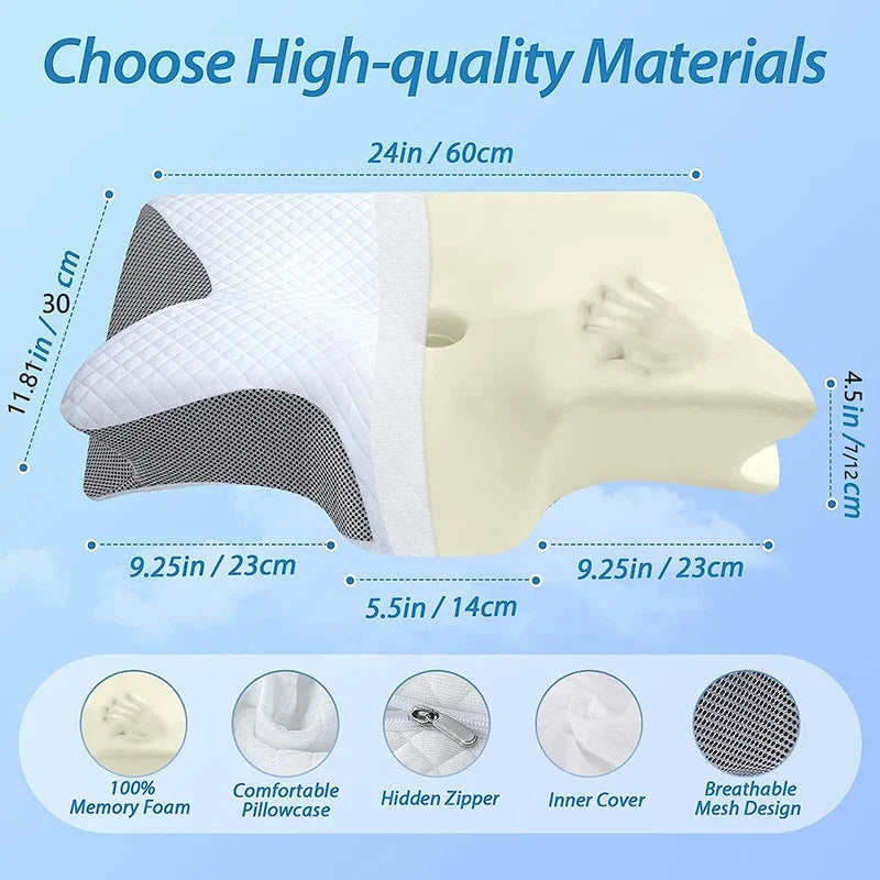 Memory Foam Cervical Pillow – 2-in-1 Ergonomic Neck & Orthopedic Support