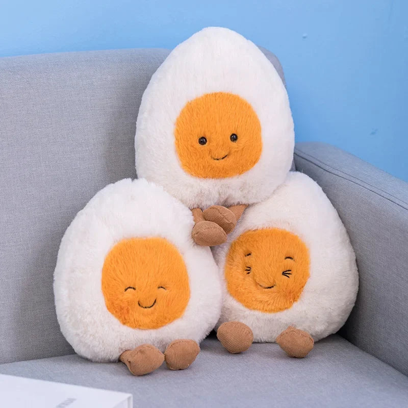 Cute Cartoon Egg & Toast Plush Toy – Breakfast Expression Stuffed Doll Pillow | Soft Baby Comfort Toy & Christmas Gift