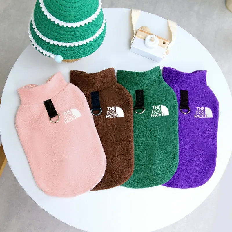 Fleece Warm Dog Sweater – Autumn Winter Coat for Small Dogs & Puppies
