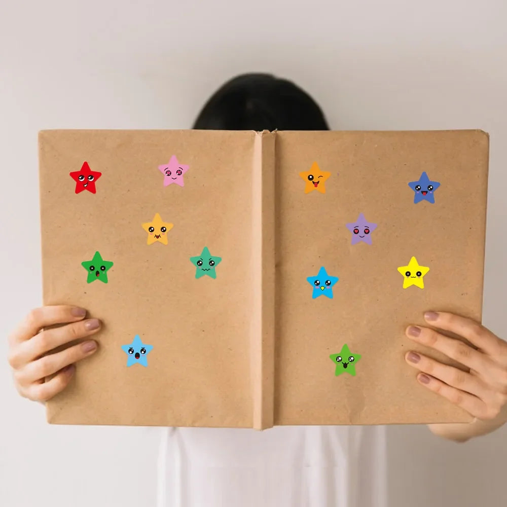 450-3000 Sheet Happy Face Stars Reward Sign Stickers Pack DIY Skateboard Suitcase Stationery Decals Decor Phone Laptop Gift Toys