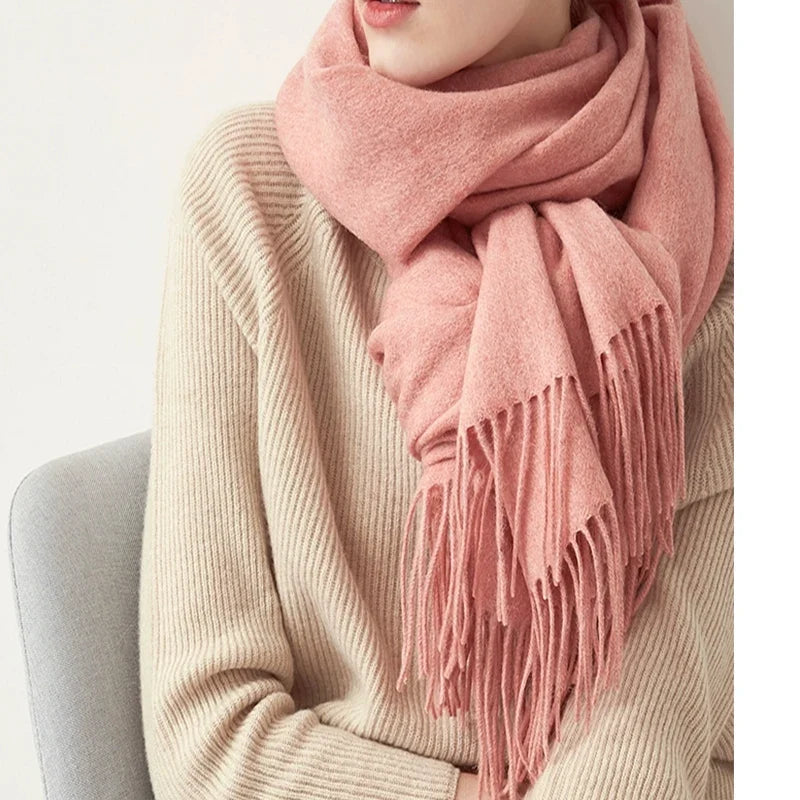 Solidlove 100% Wool Winter Scarf for Women – Luxury Cashmere-Feel Shawl, Poncho & Wrap | Warm Fashion Scarf for Ladies