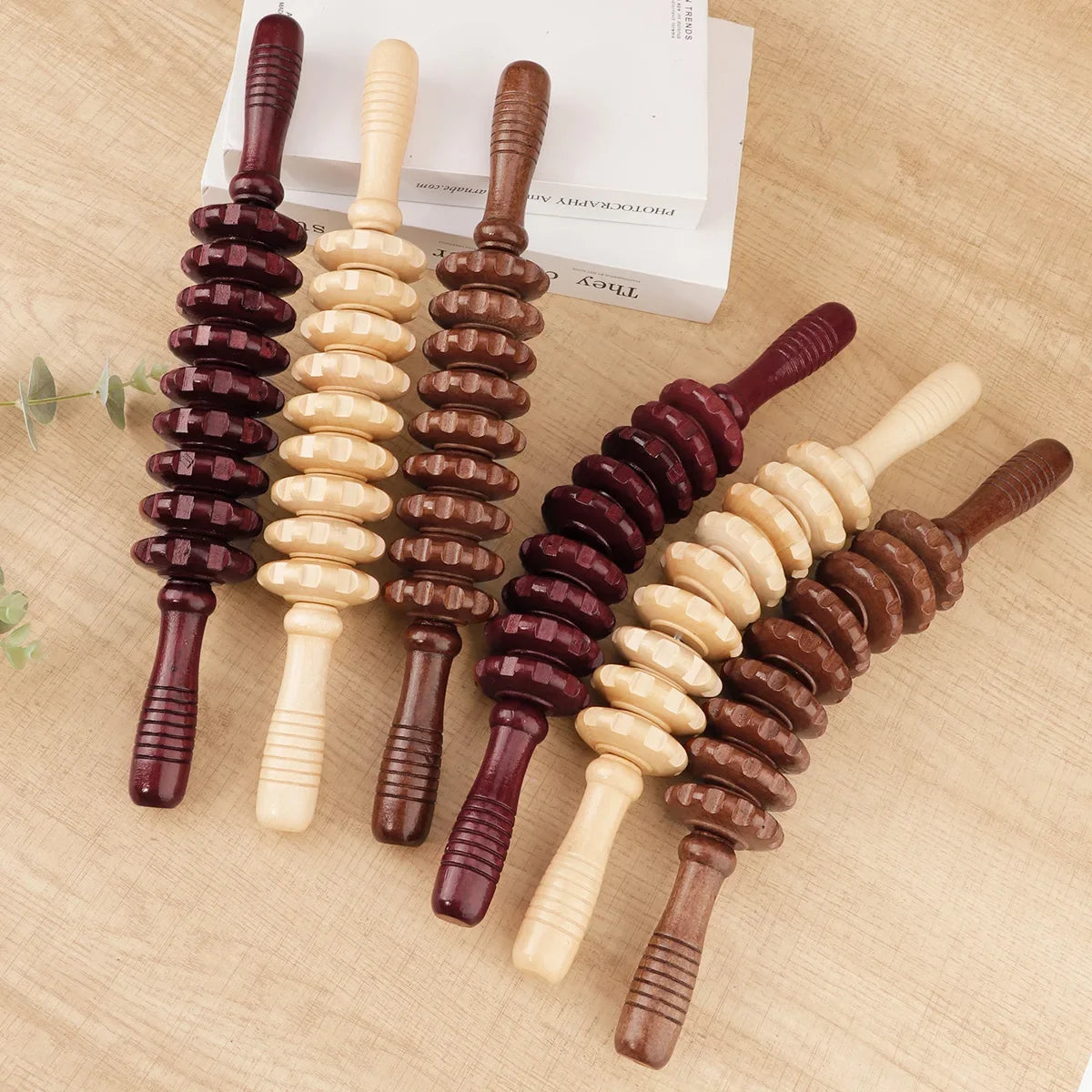 Wooden Therapy Massager Roller Trigger Point Massager Stick for Fascia Cellulite Muscle & Abdomen Body, Muscle Belly Relief Too