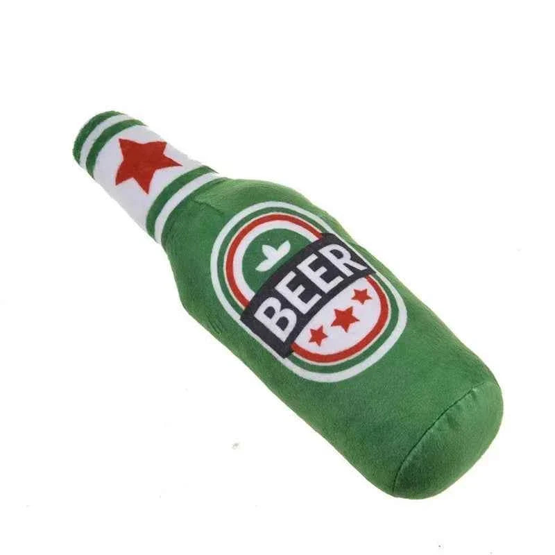 PlushPint Squeaky Beer Bottle Dog Toy for Playful Pups