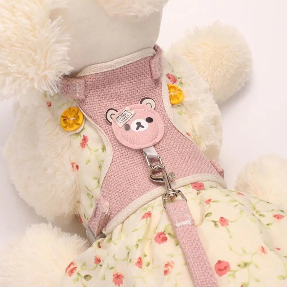 Cute Bear Vest Style Pet Leash for Small Pets