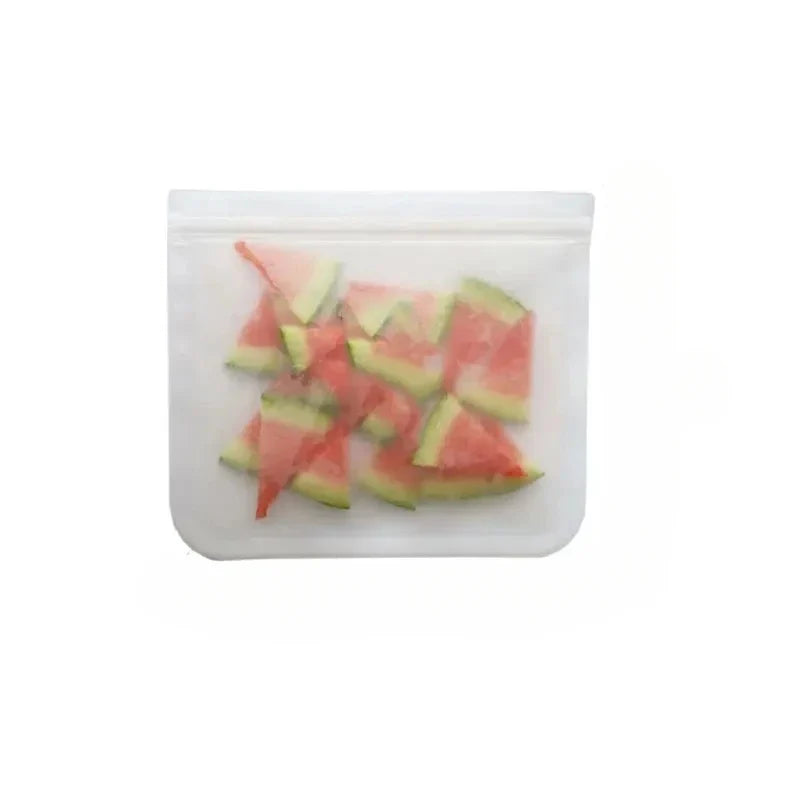 Silicone Food Storage Bags – Reusable Leakproof Stand-Up Zip Lunch & Snack Containers for Fresh Food
