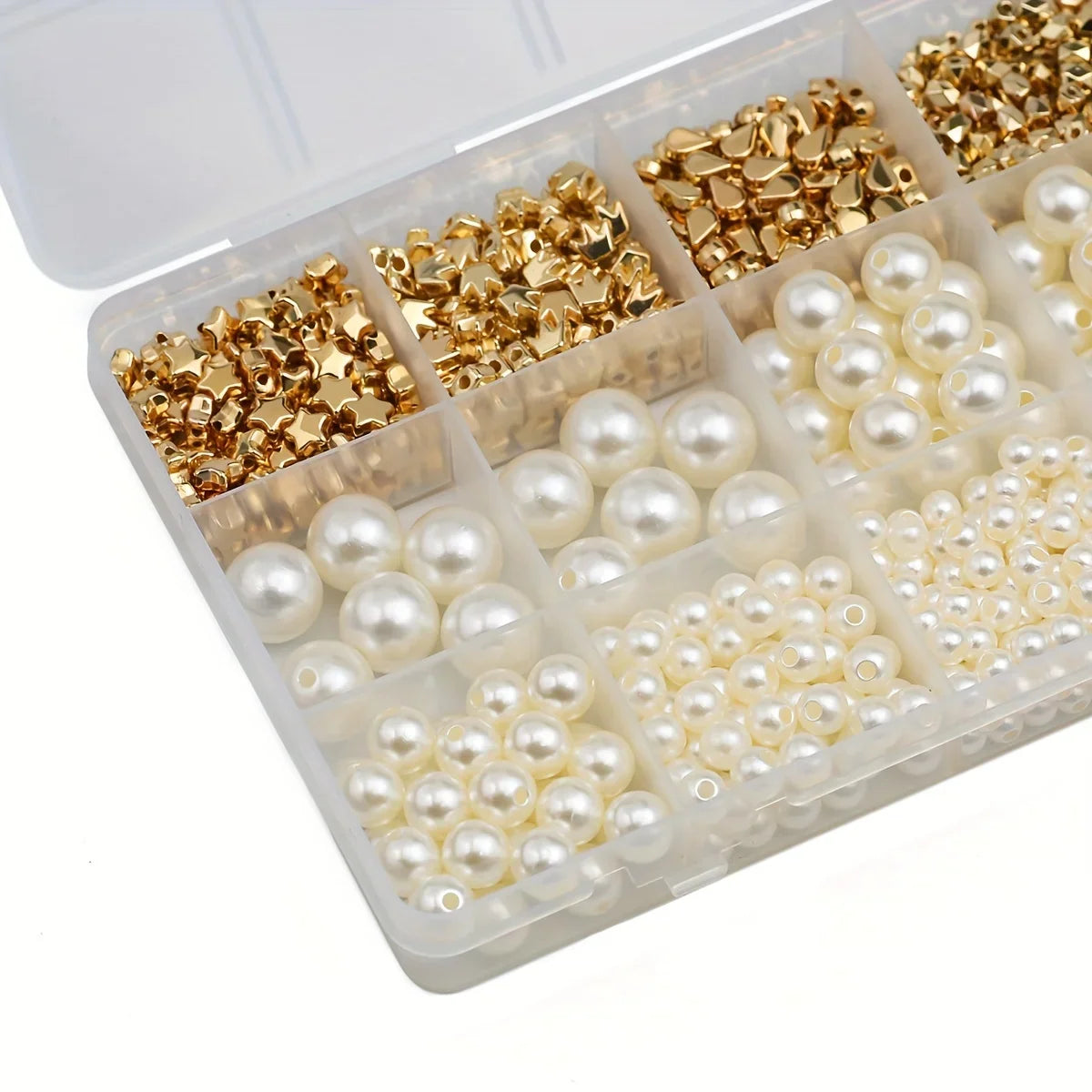 1240PCS 10x17mm CCB Imitation Pearl Acrylic Spacer Beads – DIY Jewelry Making Kit for Bracelets, Necklaces & Craft Accessories