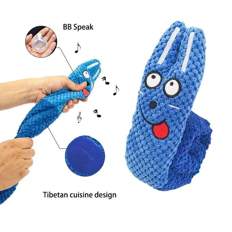 Dog Puzzle Feeder Plush Snail – Interactive Squeaky Chew Toy for Puppies & Dogs
