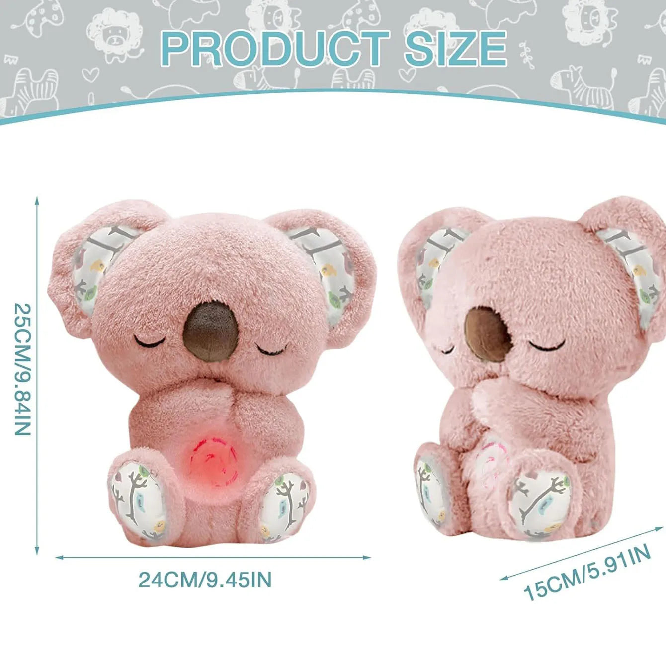 1pc Anxiety Relief sleeping Koala Breathing Plush Toy - Soothing Stuffed Animal w/ Heartbeat, Anxiety Relief Gift for Birthday & Christmas