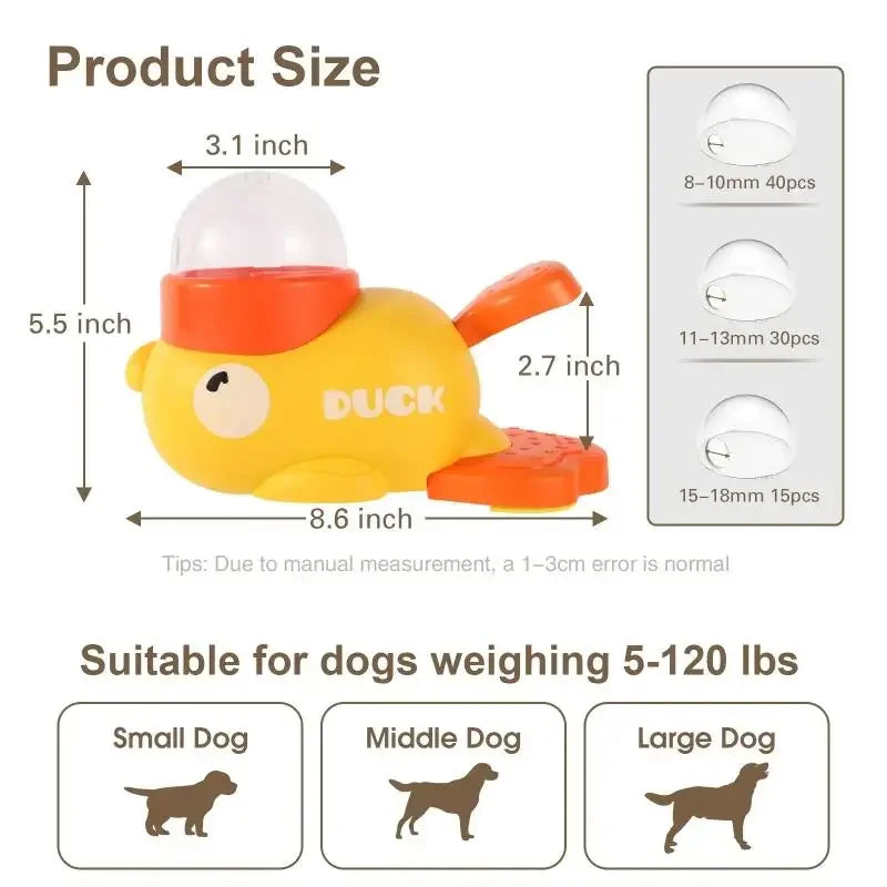 Interactive Duck Dog Treat Dispenser Toy