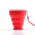 Portable Silicone Folding Water Cup Outdoor Heat Resistant Telescopic Collapsible Foldable Mug With Lid For Travel Camping 200m