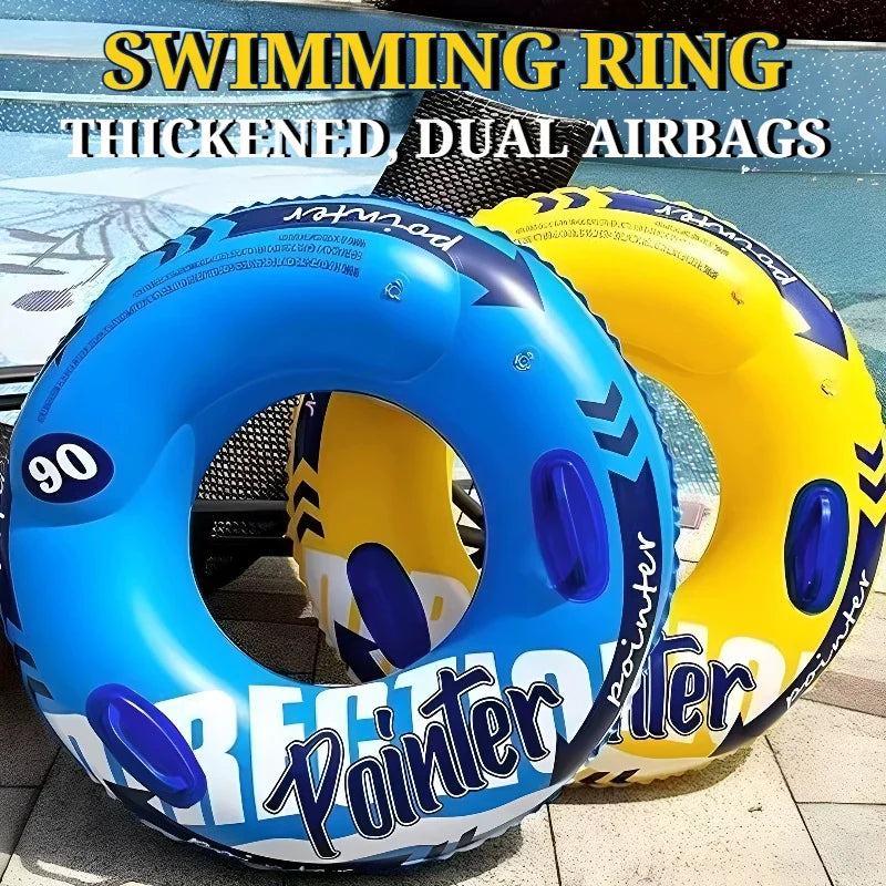 Double Airbag Swimming Rings Thickened Anti-rollovers for Adults Children, Floating Equipment, Beach Toys, Inflatable Life Buoys