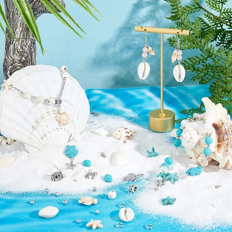Ocean Summer Friendship Bracelet Making Kit – DIY Clay Beads Set for Jewelry, Bracelets, Necklaces & Earrings