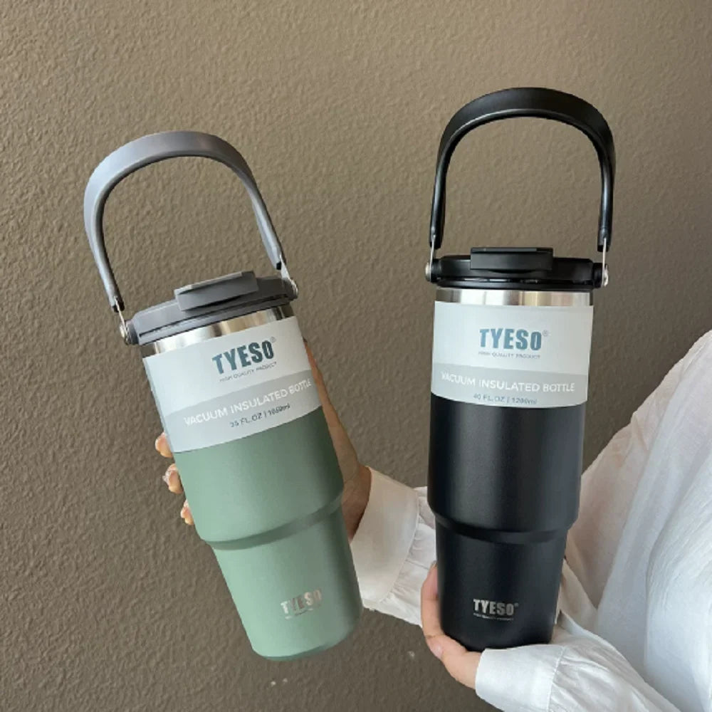 Taishuo Ice King Cup Handheld Double Drink Large Capacity 304 Stainless Steel Insulated Cup with Straw Car Cooling Cup
