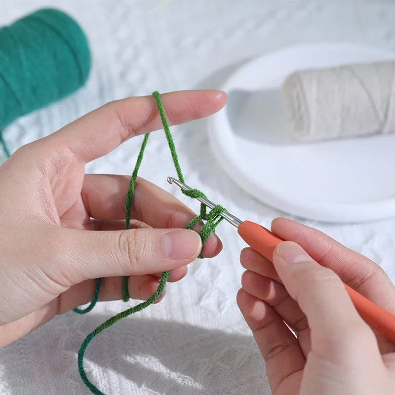 KRABALL Crochet Hanging Plant Kit With Instruction Easy Hand Knitting Yarn Ball Thread Needles Hooks Knit Tools Accessories Set