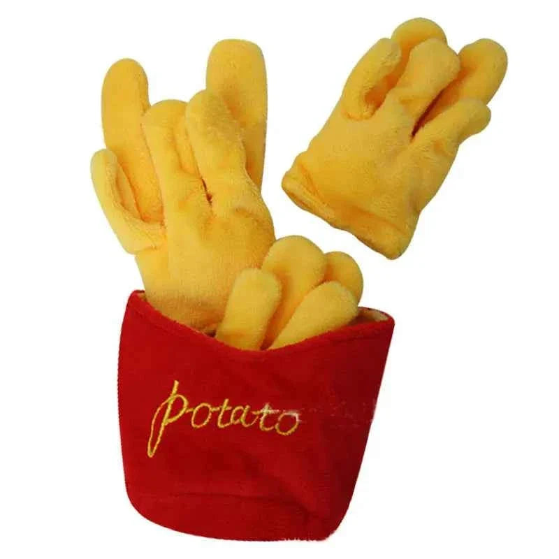 Squeaky Ice Cream, Fries & Hamburger Plush Toy Set