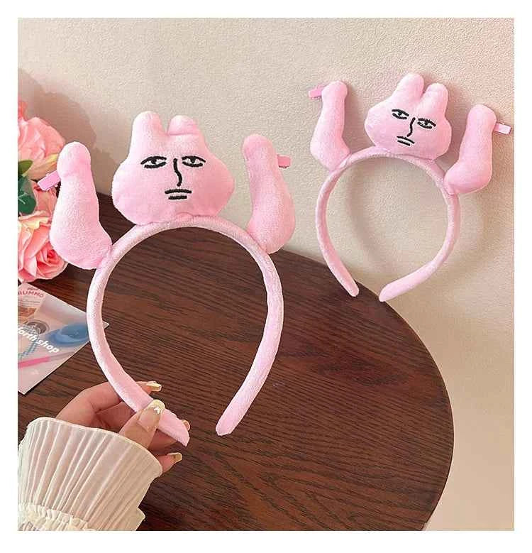 New Kawaii Pink Rabbit Banana Guinea Pig Plush Headband Creative Funny Fun Fashion Portable Cute Anime Headband for Woman Girls