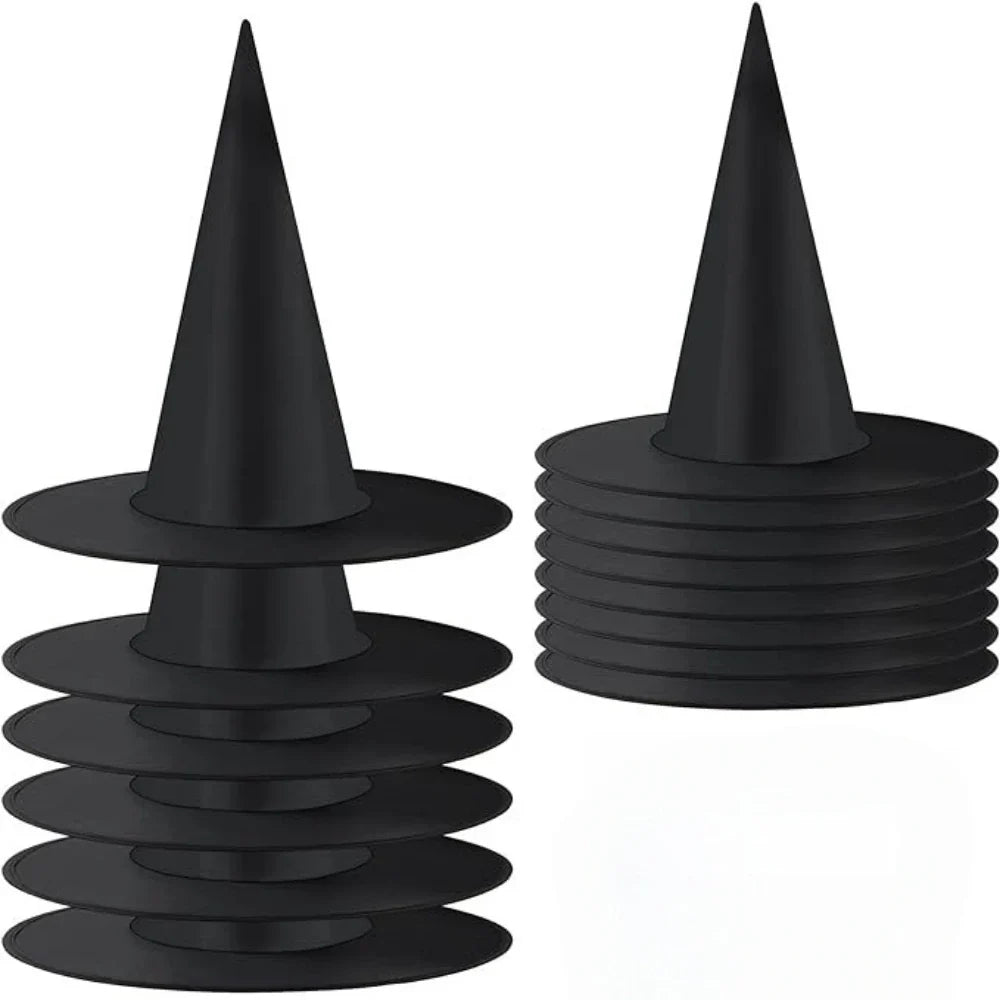 1Pcs Black Wizard Hat for Adult Children Halloween Prank Horror Party Masquerade Outdoor Bar School Home Decoration Props