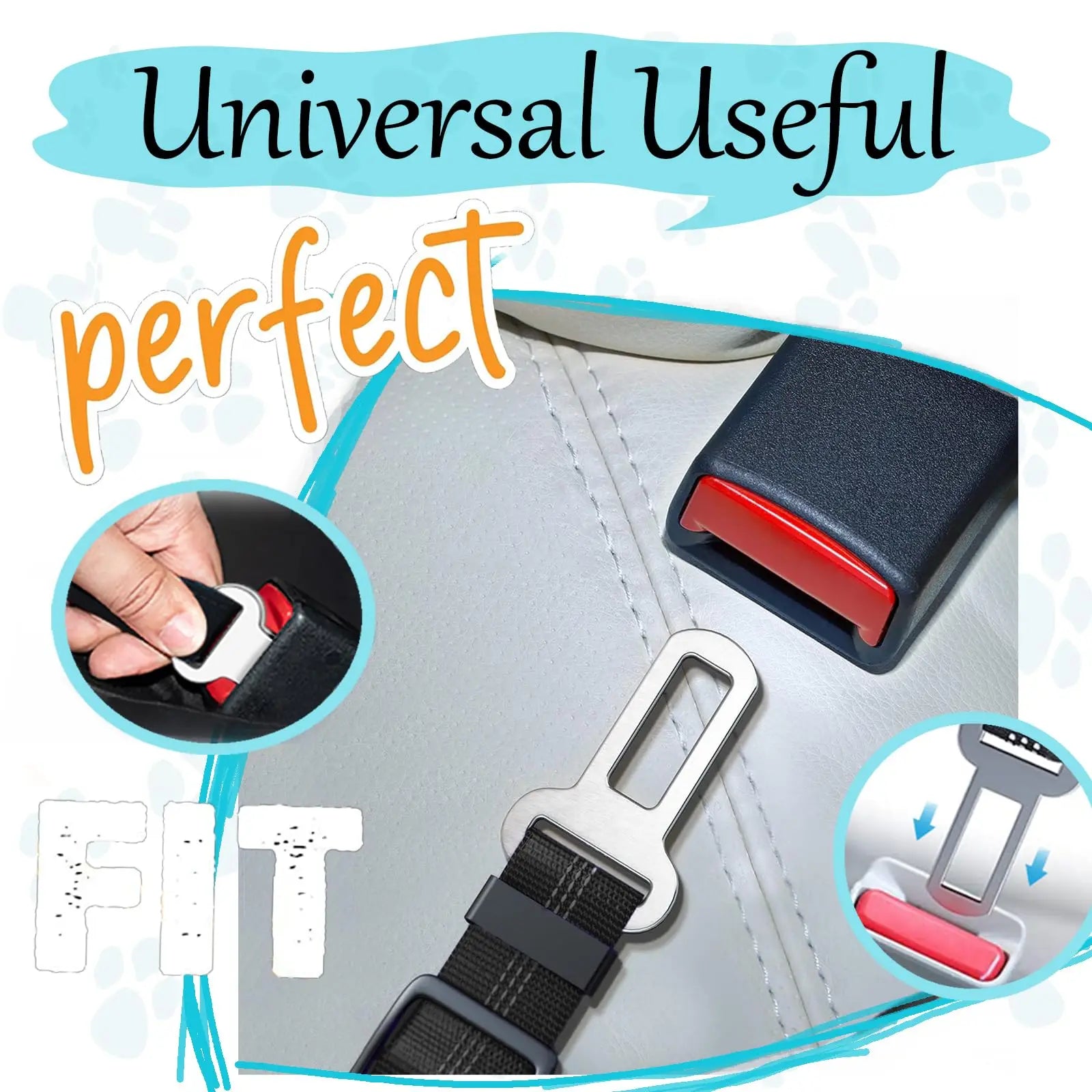 Adjustable Heavy-Duty Dog Car Seat Belt – Striped Nylon Safety Leash for Large Dogs