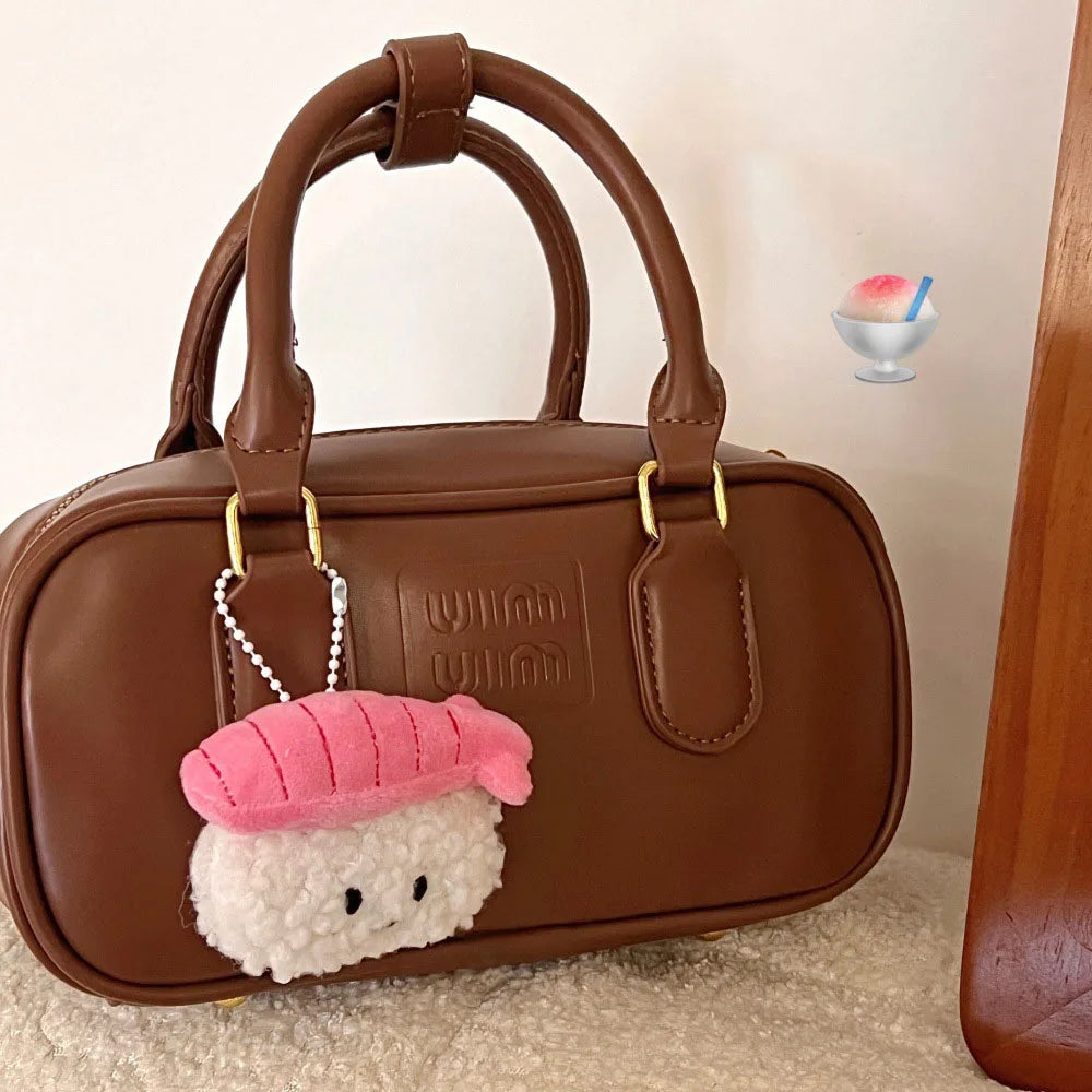 2 Pcs Cute Sushi Plush Keychains – Shrimp, Rice & Vegetable Roll Dolls, Cartoon Backpack Pendants