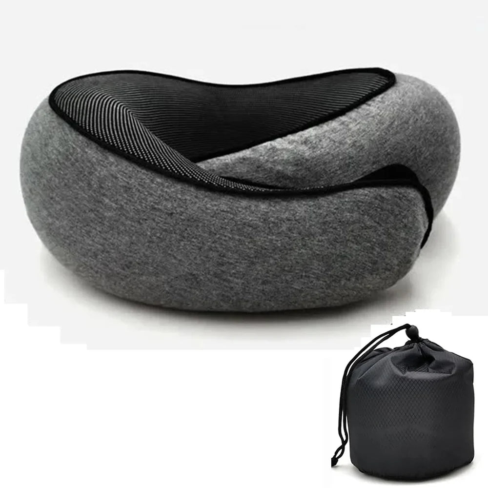 Travel Neck Pillow – U-Shaped Memory Foam Snail Style Neck Support