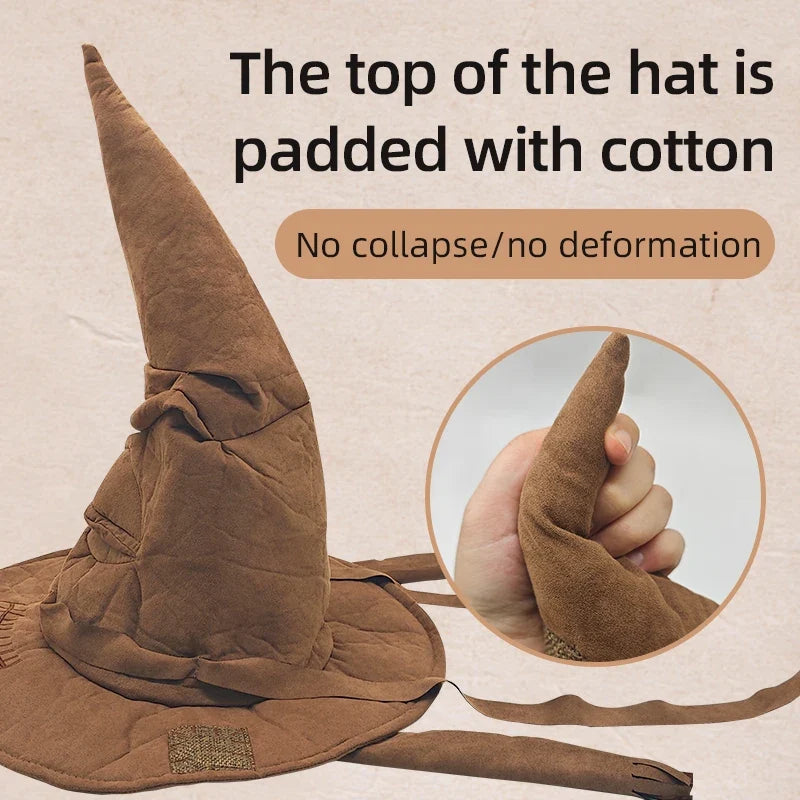 Fashion Movies Witch Wizard Hat Sorting Hat Leather Halloween Party Props Dress Up Hat Men Cosplay Costume Accessories