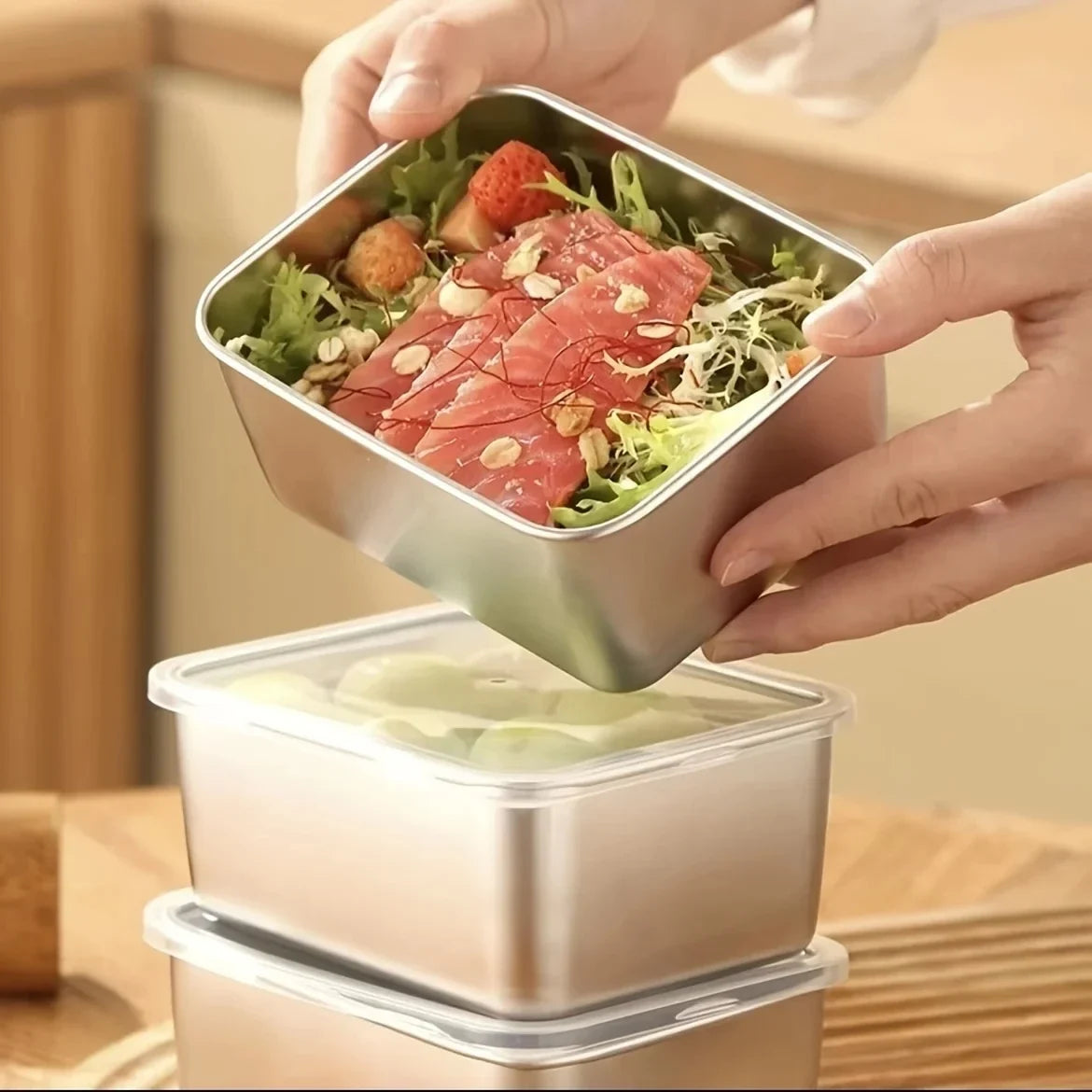 Eco-Friendly Stainless Steel Food Storage Set – Leakproof, Reusable & Perfect for On-the-Go