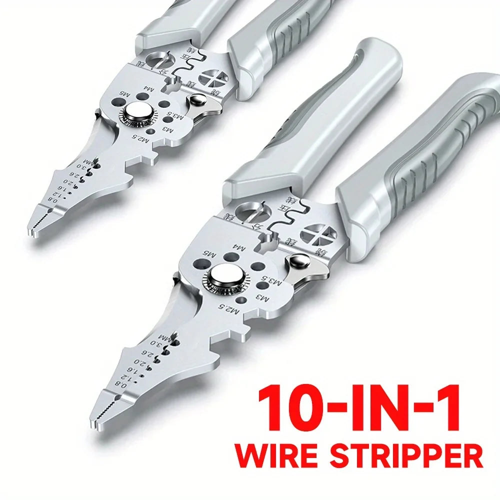 Multifunctional Electrician Pliers, 6-in-1 Wire Stripper Separator, Cutting and Crimping Tool for Cable Repair and Installation