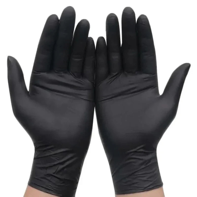 20/50/100PCS Disposable Black Nitrile Gloves – Latex-Free, Powder-Free Cleaning, Tattoo, Hairdressing & Household Use