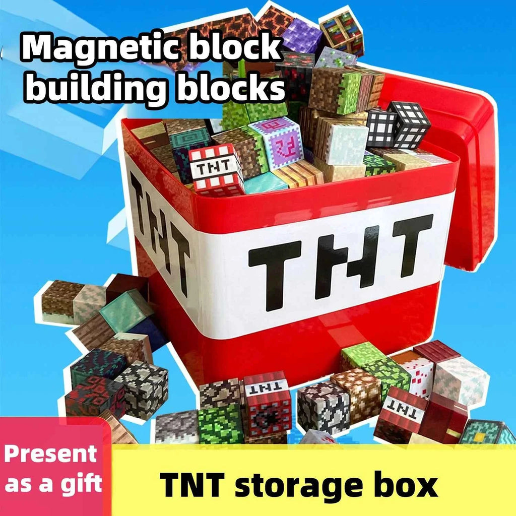Magnetic building blocks toy storage box set - DIY assembly toys for children - building blocks for playing with tables