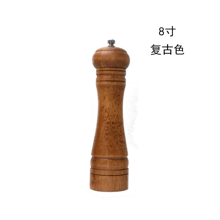 2PCS Wooden Salt & Pepper Grinder Set – 8 Inch Adjustable Ceramic Rotor Mill Shakers | Manual Kitchen Spice Grinder for Cooking & Dining