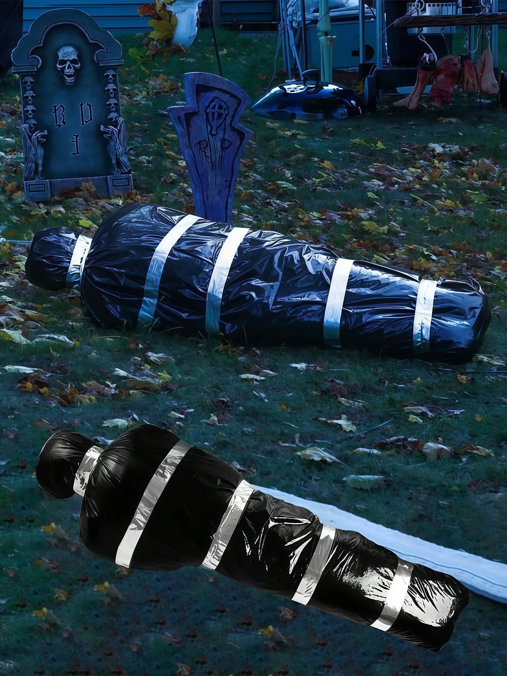 150CM/59INCHES Hanging Corpse Prop Bag, Scary Halloween Decoration, Outdoor Halloween Haunted Decor, Realistic Fake Body