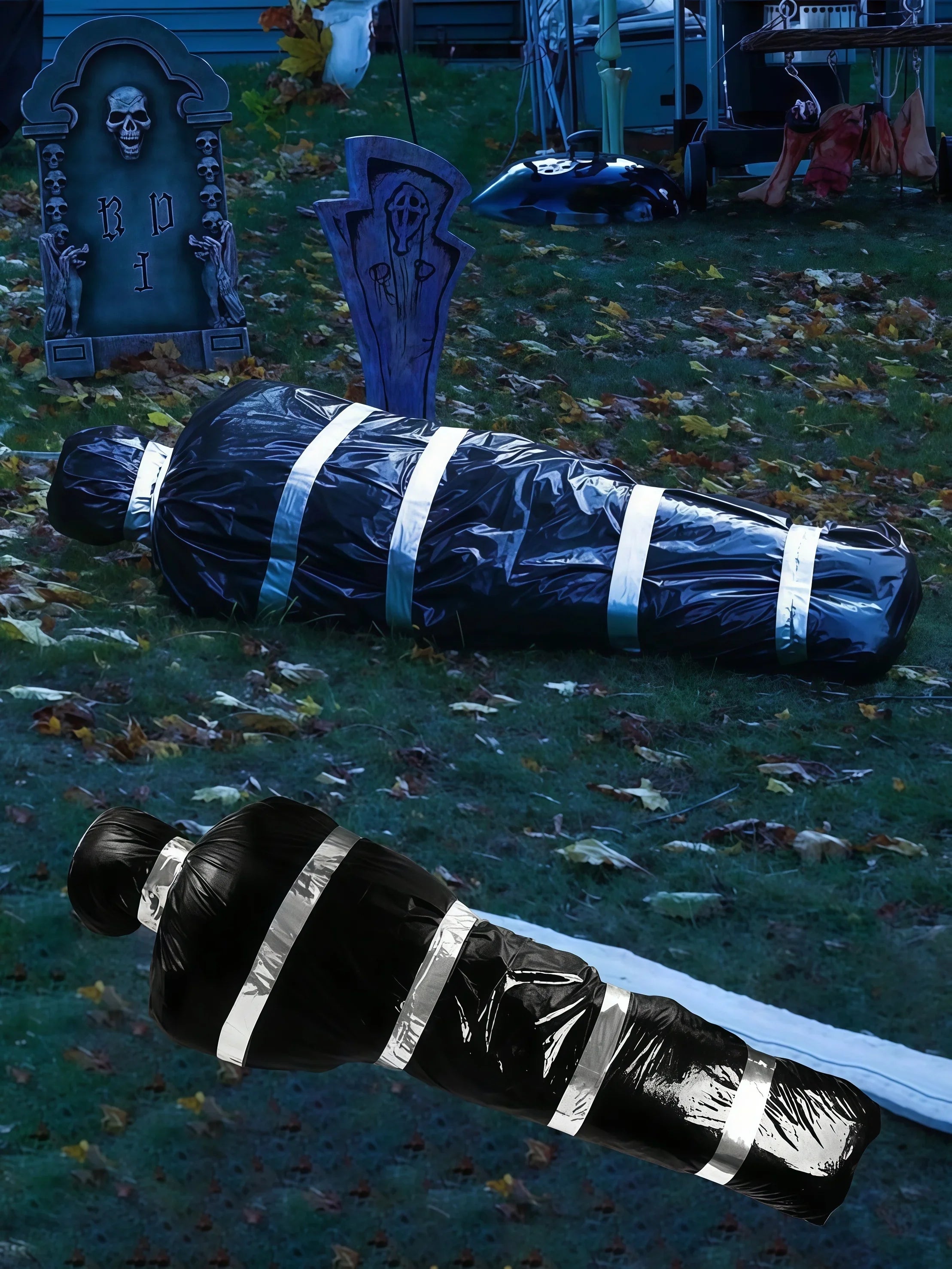 150CM/59INCHES Hanging Corpse Prop Bag, Scary Halloween Decoration, Outdoor Halloween Haunted Decor, Realistic Fake Body