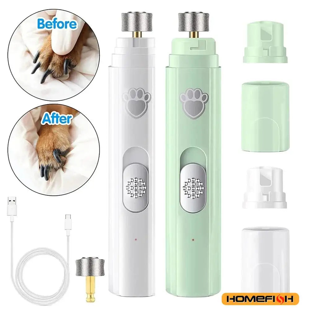 Electric Dog Nail Grinder – USB Rechargeable Pet Nail Clipper & Painless Trimmer for Small and Large Pets