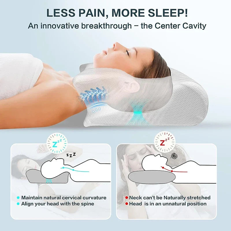 Memory Foam Cervical Pillow – 2-in-1 Ergonomic Neck & Orthopedic Support