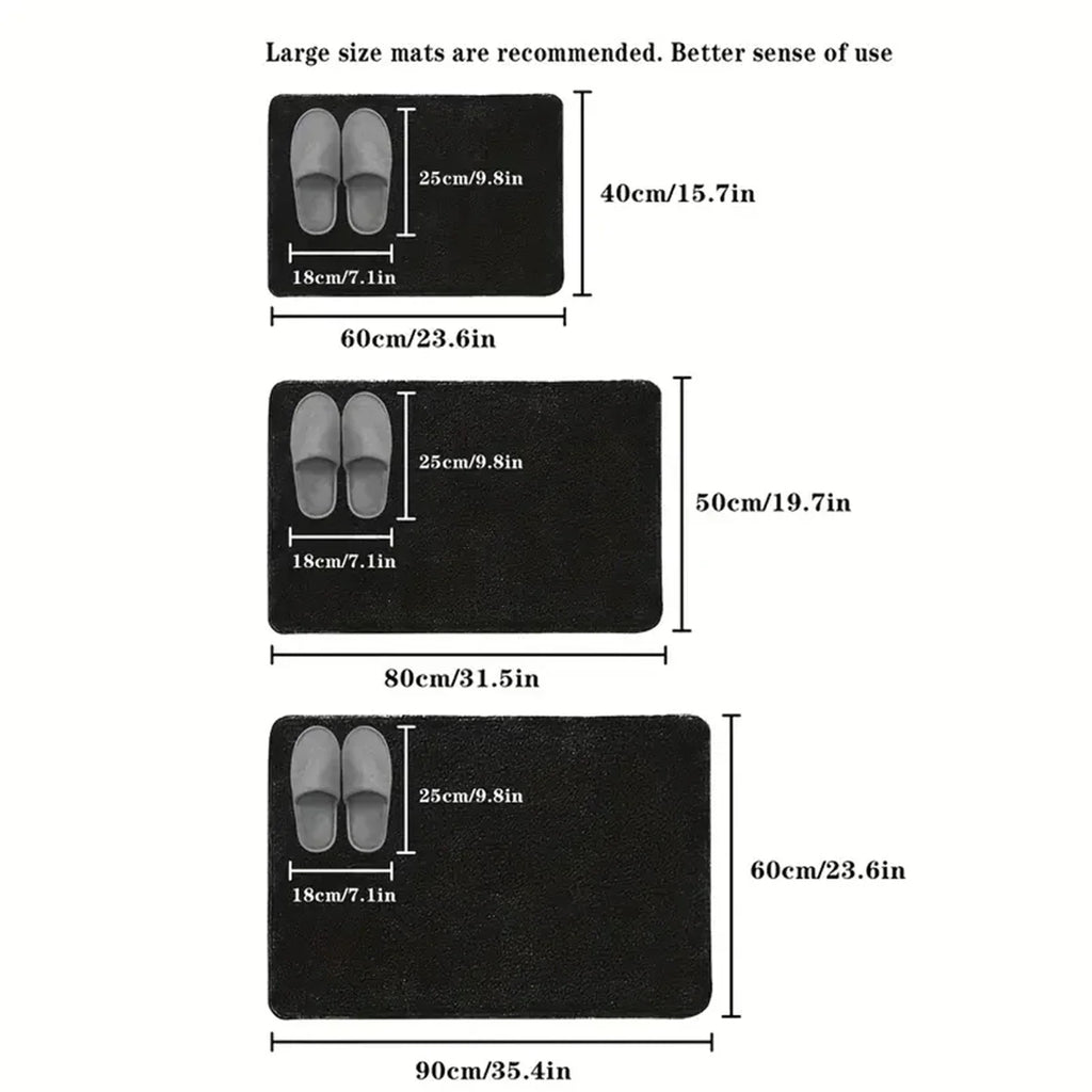 3D Non-Slip Bathroom Mat – Absorbent Cobblestone Embossed Bath & Door Floor Mat, Machine Washable & Quick Drying