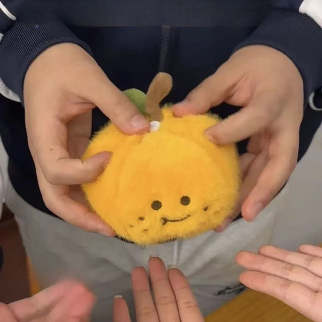 12cm Peelable Orange Plush Keychain – Soft Fruit Segment Stuffed Toy Backpack Pendant, Cute Cartoon Food Gift