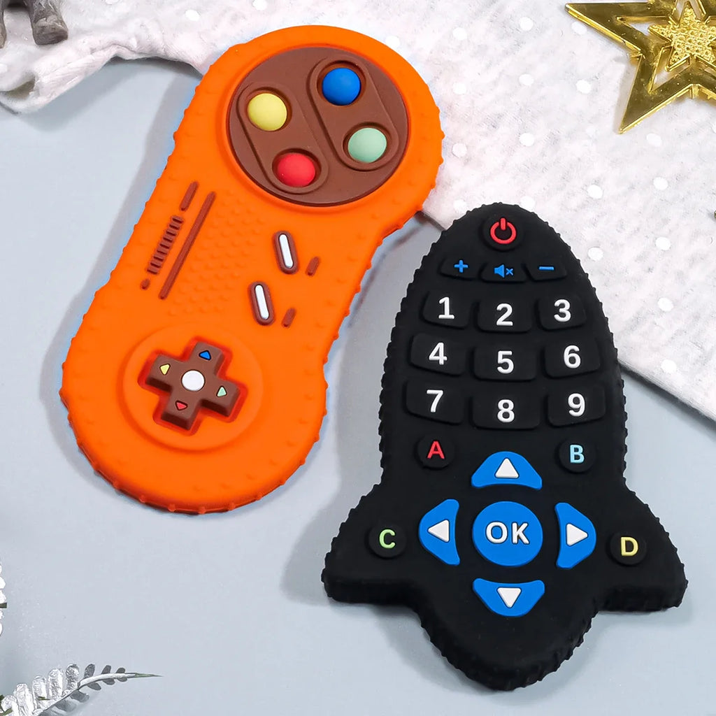 Baby Silicone Teether Toy – BPA-Free Remote Control Shaped Teether for Gum Pain Relief, Sensory & Educational