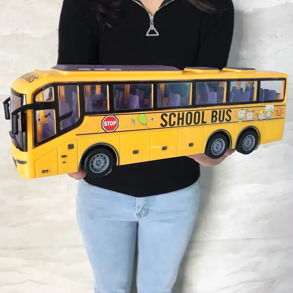 1/30 Rc Bus Electric Remote Control Car with Light Tour Bus School City Model 27Mhz Radio Controlled Machine Toys for Boys Kids