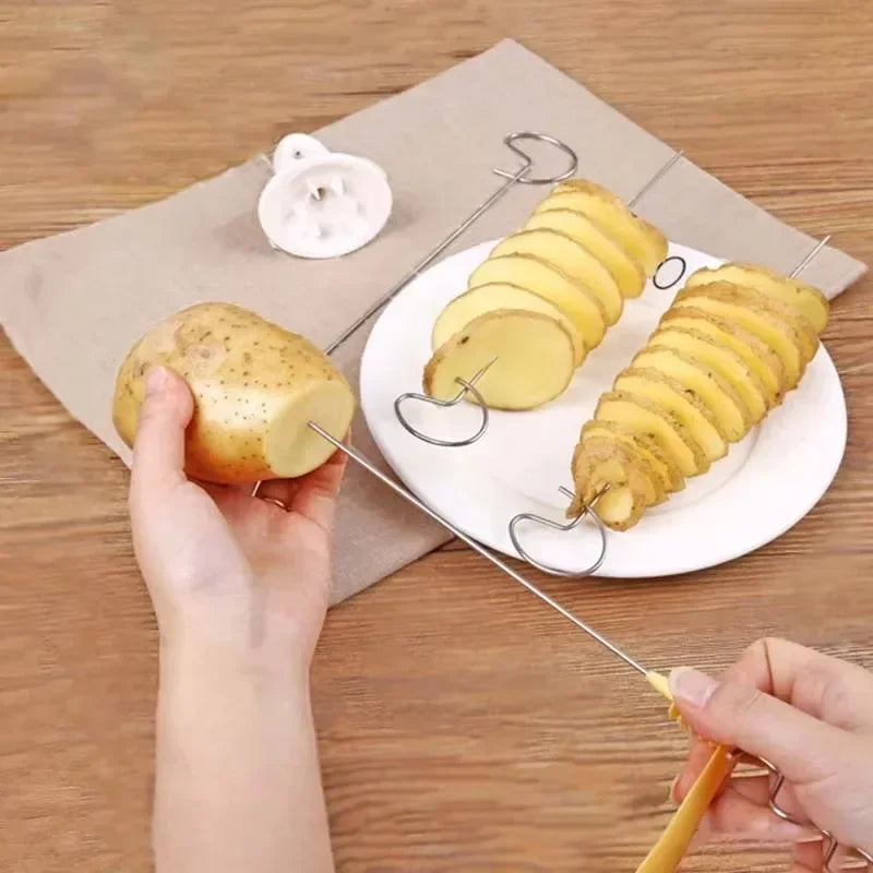 Kitchen Whirlwind Potato Spiral Cutter Potato Tower Making Machine Vegetable Slicer Vegetable Tools Accessories Gadgets